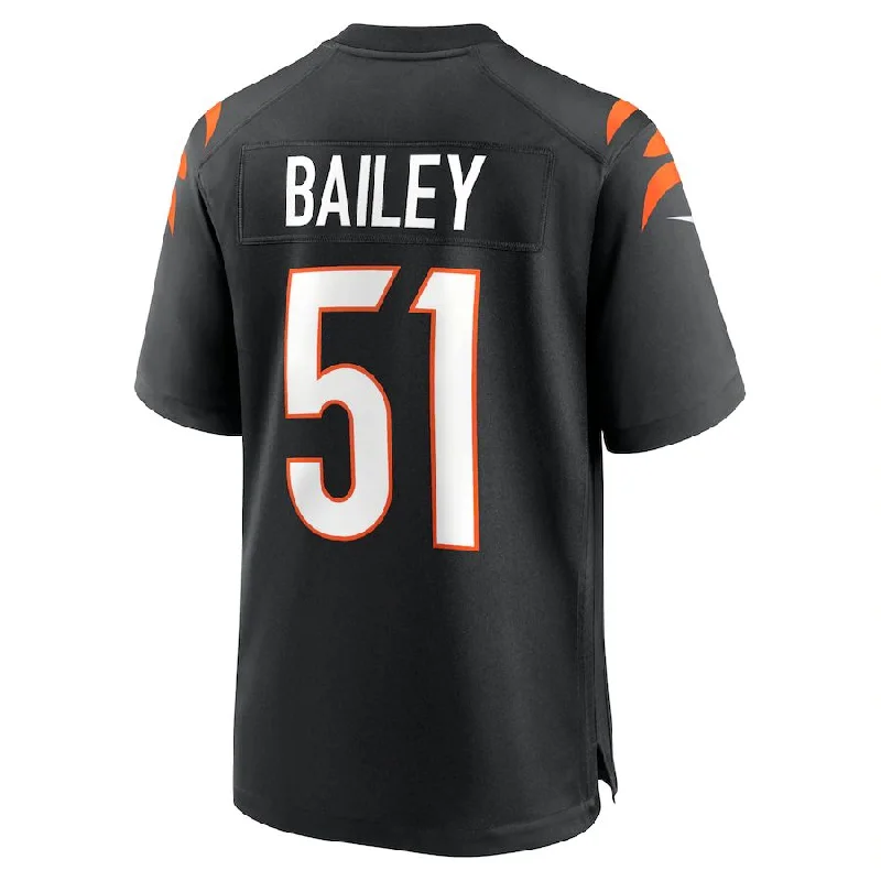 C.Bengals #51 Markus Bailey Black Game Jersey Stitched American Football Jerseys-NFL Throwback Jerseys -