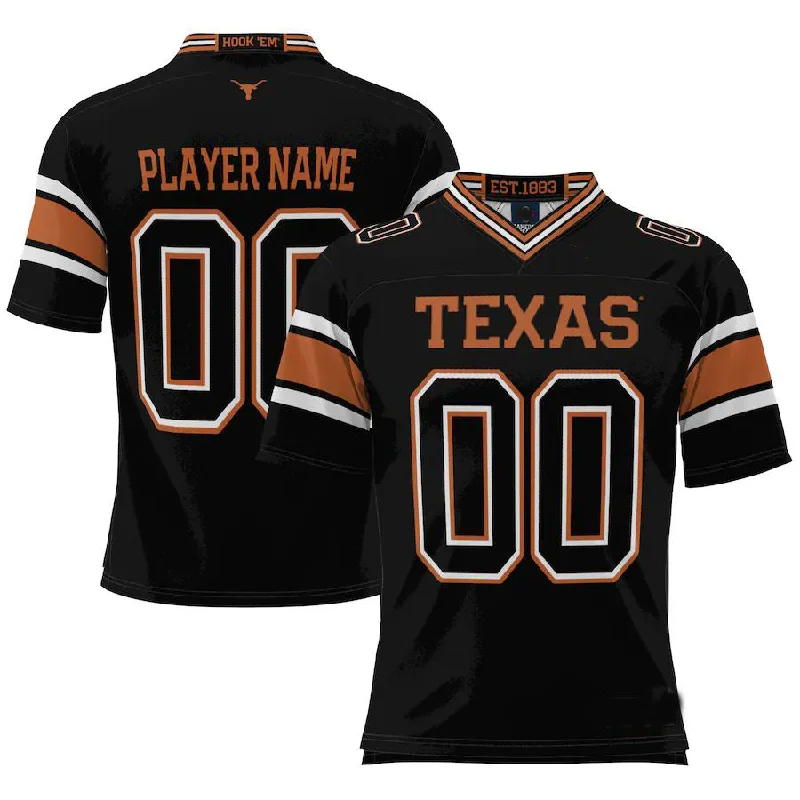 Custom T.Longhorns ProSphere NIL Pick-A-Player Football Jersey Black Stitched American College Jerseys-NBA Icon Edition Jerseys -