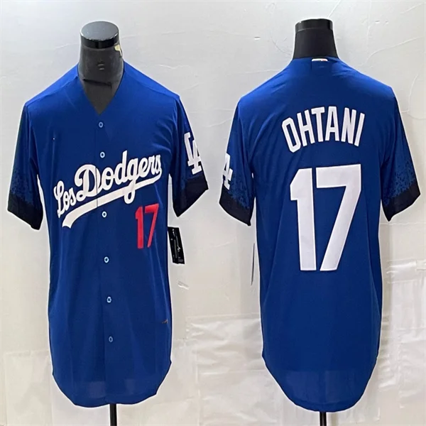 Los Angeles Dodgers #17 Shohei Ohtani Blue Home Authentic Patch Jersey Baseball Jerseys-NBA Adidas Basketball Jerseys -