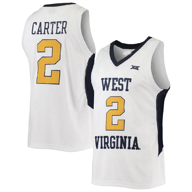 W.Virginia Mountaineers #2 Jevon Carter Original Retro Brand Commemorative Classic Basketball Jersey White Stitched American College Jerseys-NBA Statement Jerseys -