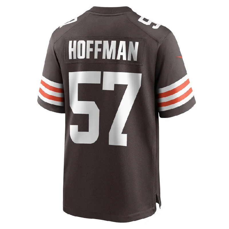 C.Browns #57 Brock Hoffman Brown Game Player Jersey Stitched American Football Jerseys-NFL Men’s Authentic Jerseys -