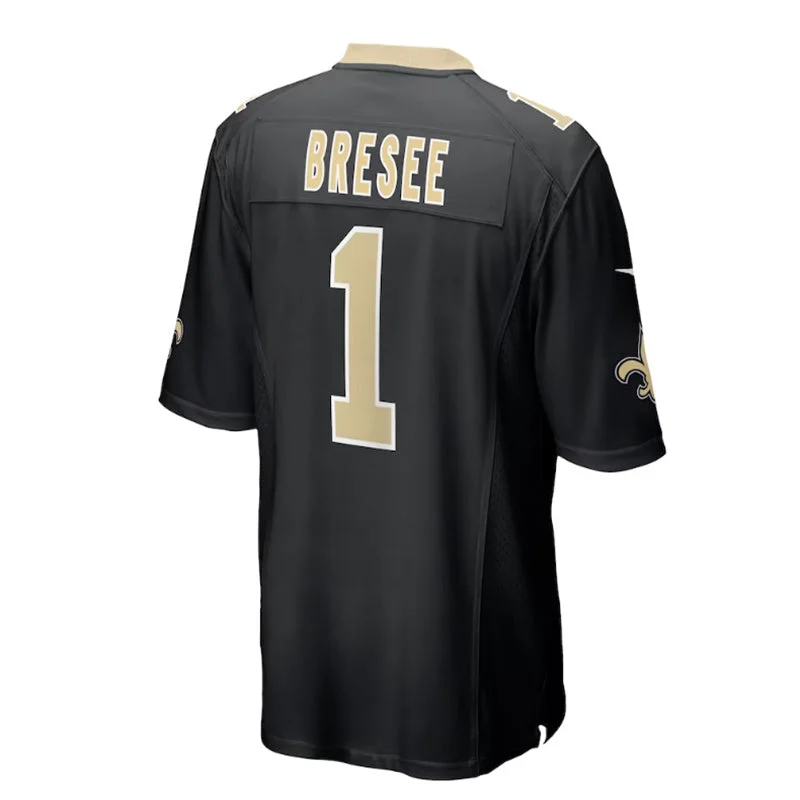 NO.Saints #1 Bryan Bresee 2023 Draft First Round Pick Game Jersey - Black Stitched American Football Jerseys-NFL Limited Edition Jerseys -