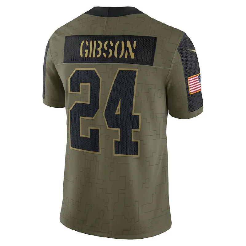 W.Football Team #24 Antonio Gibson Olive 2021 Salute To Service Limited Player Jersey Stitched American Football Jerseys-NFL Retro Team Jerseys -