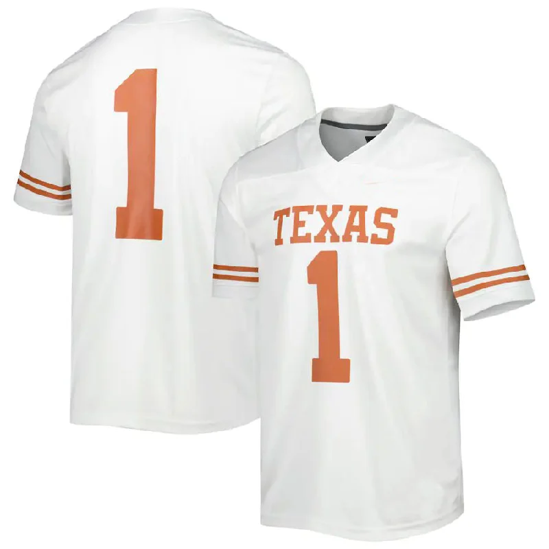 #1 T.Longhorns Away Game Jersey White Stitched American College Jerseys-NBA Special Edition Jerseys -