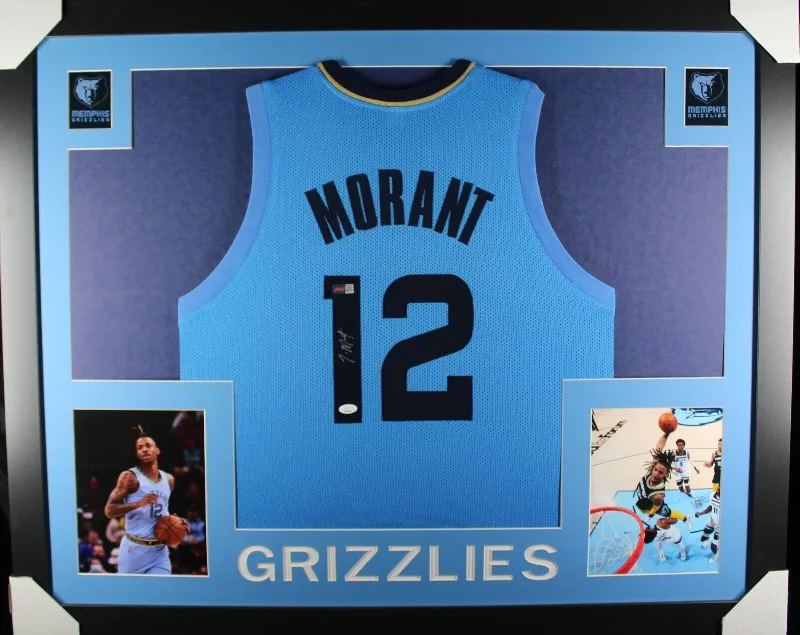 Ja Morant signed framed custom jersey NBA Memphis Grizzlies JSA COA-NBA Home Court Jerseys -