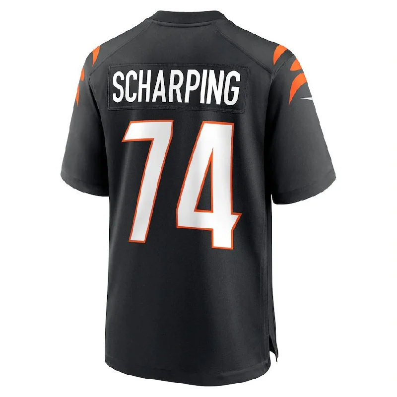 C.Bengals #74 Max Scharping Black Game Player Jersey Stitched American Football Jerseys-NFL Official Team Jerseys -