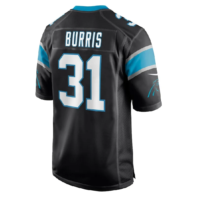 C.Panthers #31 Juston Burris Black Game Jersey Stitched American Football Jerseys-NFL Preseason Jerseys -