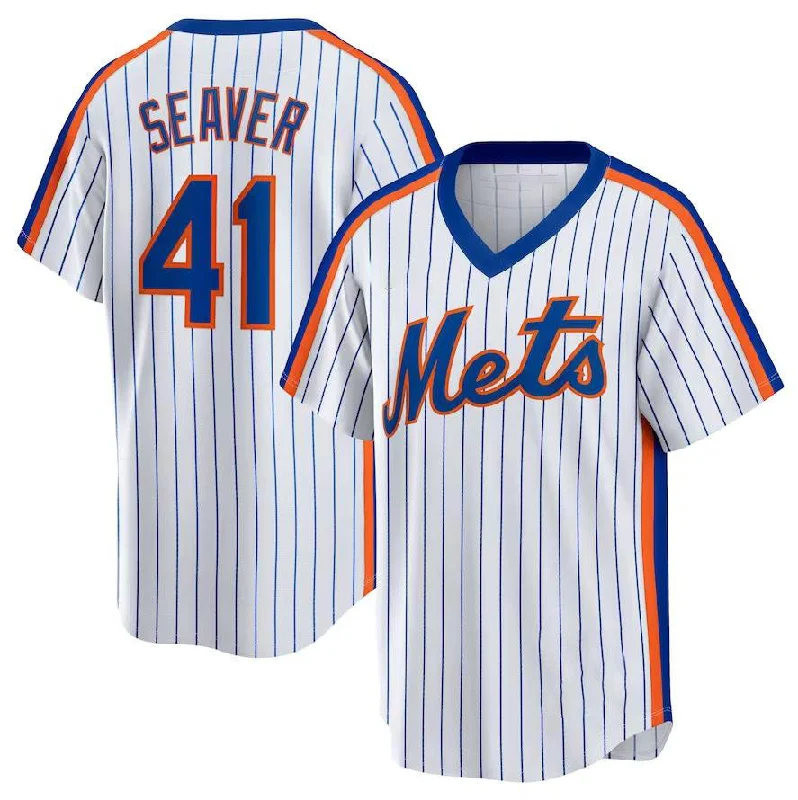 New York Mets #41 Tom Seaver White Home Cooperstown Collection Player Jersey Baseball Jerseys-NBA Sportswear Jerseys -