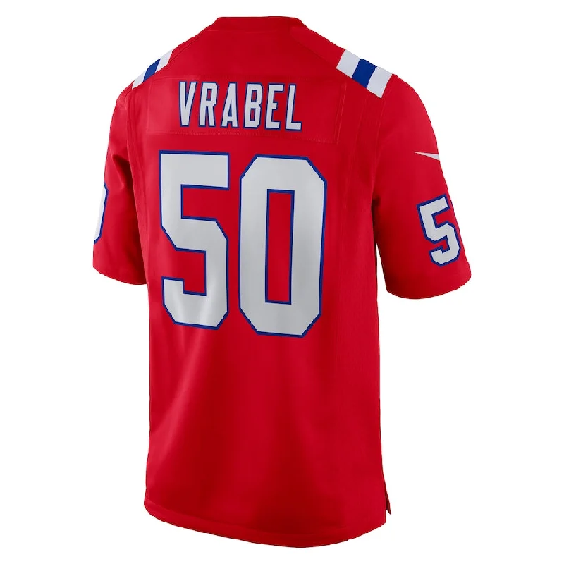 NE.Patriots #50 Mike Vrabel Red Retired Player Alternate Game Jersey Stitched American Football Jerseys-NFL Stadium Jerseys -