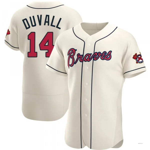 Atlanta Braves #14 Adam Duvall Cream Alternate Jersey Stitches Baseball Jerseys-NBA Christmas Game Jerseys -