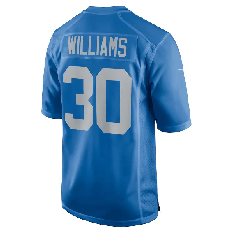 D.Lions #30 Jamaal Williams Blue Player Game Jersey Stitched American Football Jerseys-NFL Sideline Gear Jerseys -