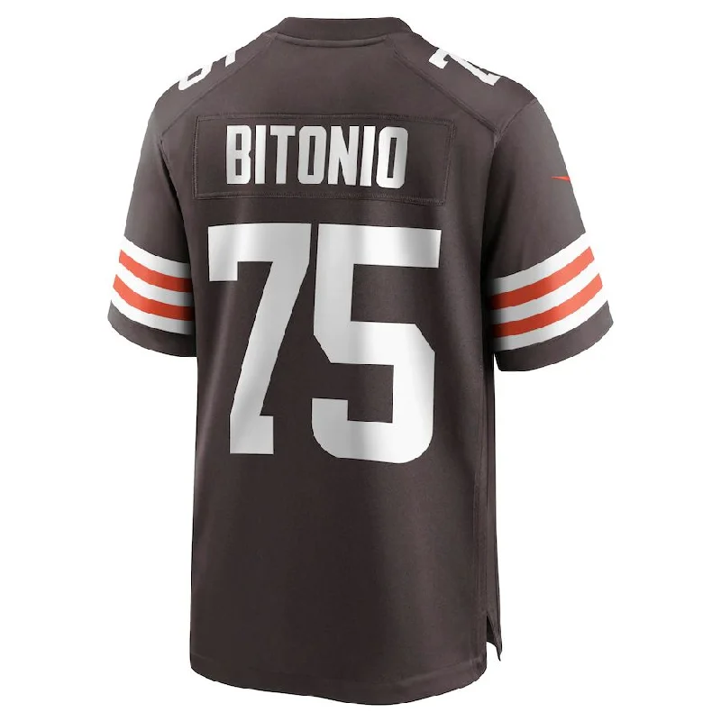 C.Browns #75 Joel Bitonio Brown Game Jersey Stitched American Football Jerseys-NFL Player Edition Jerseys -