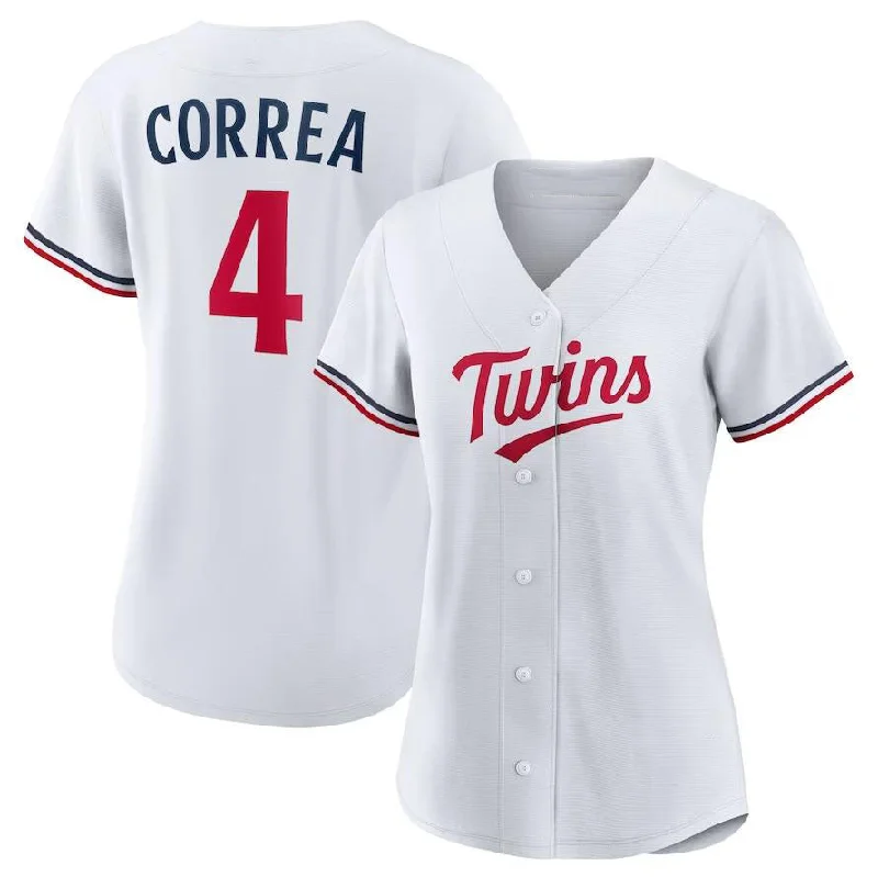 Minnesota Twins #4 Carlos Correa White Home Limited Player Baseball Jersey-NBA Collector’s Basketball Jerseys -