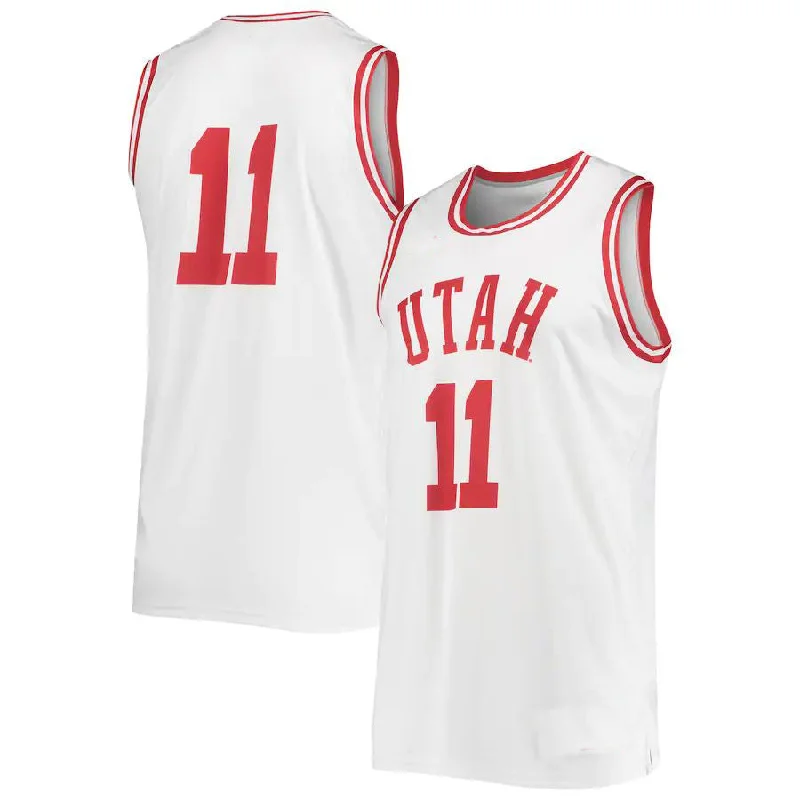 #11 U.Utes Under Armour Replica Basketball Jersey White Stitched American College Jerseys-NBA Women's Team Jerseys -