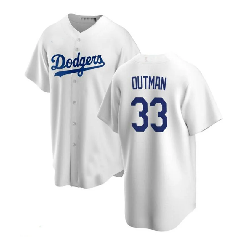 Los Angeles Dodgers #33 James Outman White Home Replica Jersey Baseball Jerseys-NBA Celebrity Game Jerseys -