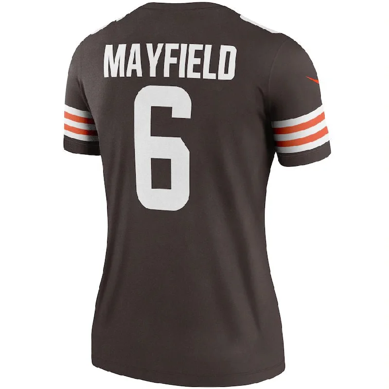 C.Browns #6 Baker Mayfield Brown Legend Player Jersey Stitched American Football Jerseys-NFL Vapor Limited Jerseys -