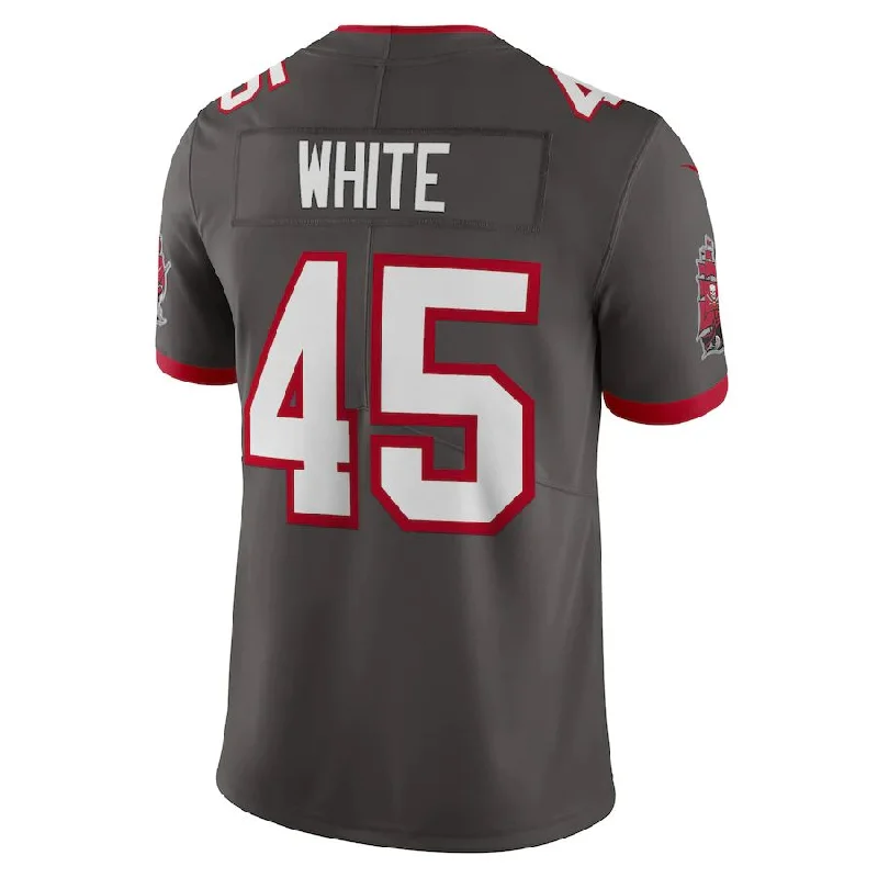 TB.Buccaneers #45 Devin White Pewter Vapor Limited Jersey Stitched American Football Jerseys-NFL Special Edition Jerseys -