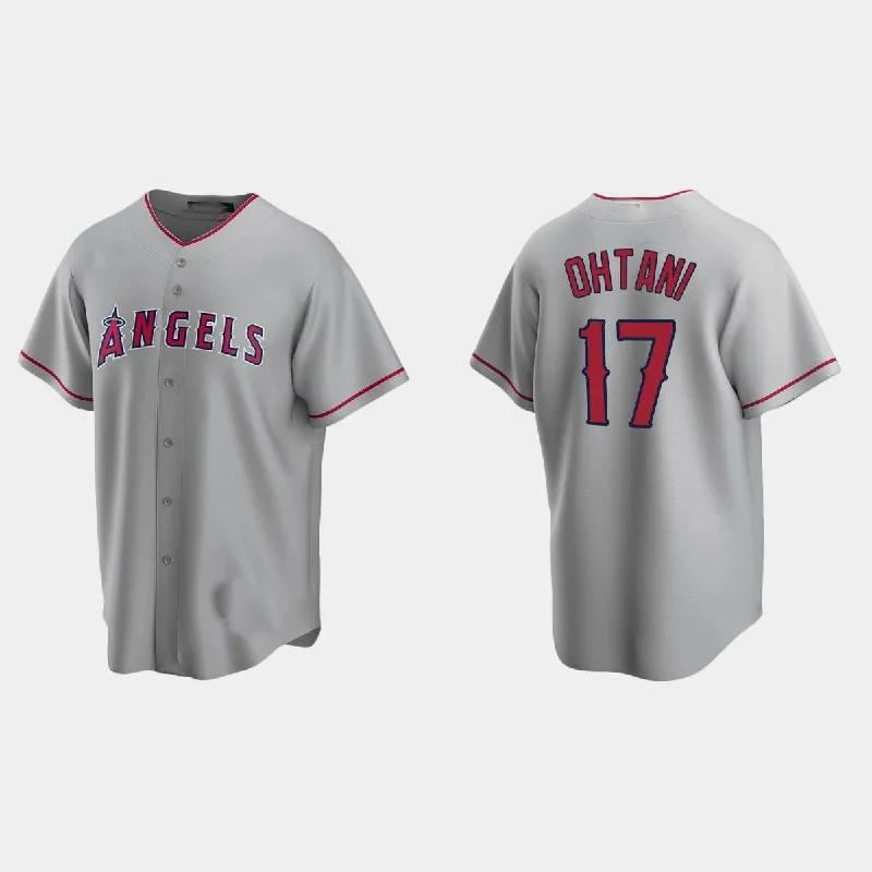 LOS ANGELES ANGELS #17 SHOHEI OHTANI ROAD REPLICA JERSEY ¨C GRAY Stitches Baseball Jerseys-NBA Classic Team Jerseys -