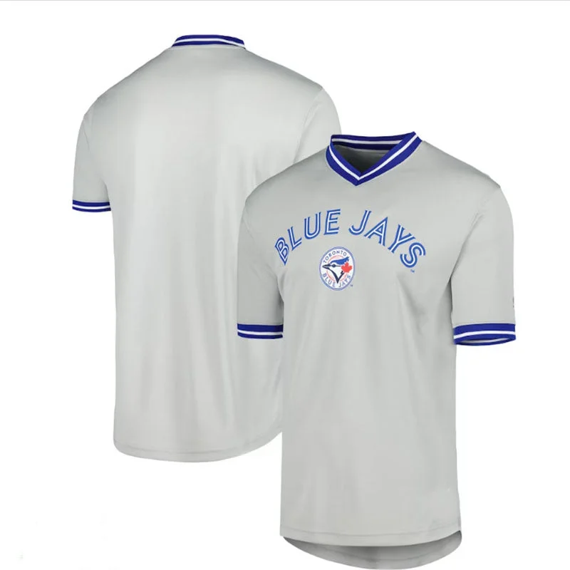 Toronto Blue Jays  V-Neck Jersey - Gray Baseball Jerseys-NBA Icon Edition Jerseys -