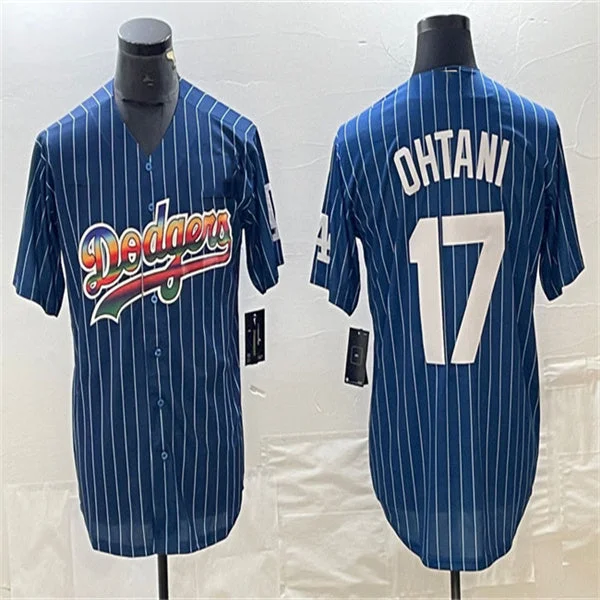 Los Angeles Dodgers #17 Shohei Ohtani Navy Home Authentic Patch Jersey Baseball Jerseys-NBA Hardwood Classics Jerseys -