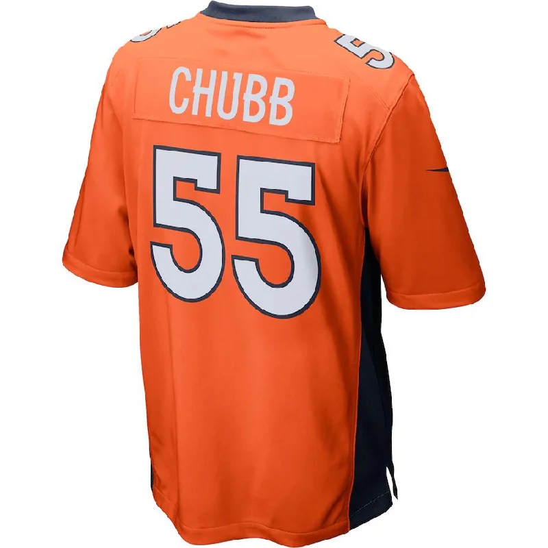 D.Broncos #55 Bradley Chubb Orange Game Jersey Stitched American Football Jerseys-NFL Sideline Jerseys -