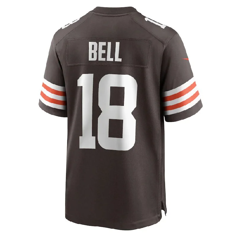 C.Browns #18 David Bell Brown Game Jersey Stitched American Football Jerseys-NFL Official Team Jerseys -