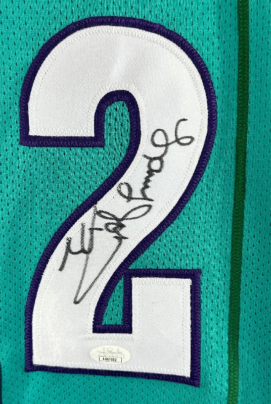 Larry Johnson autographed signed jersey NBA Charlotte Hornets JSA COA-NBA Home Court Jerseys -