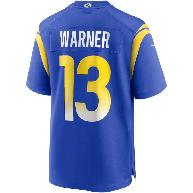 LA.Rams #13 Kurt Warner Royal Game Retired Player Jersey Stitched American Football Jerseys-NFL Pro Bowl Jerseys -