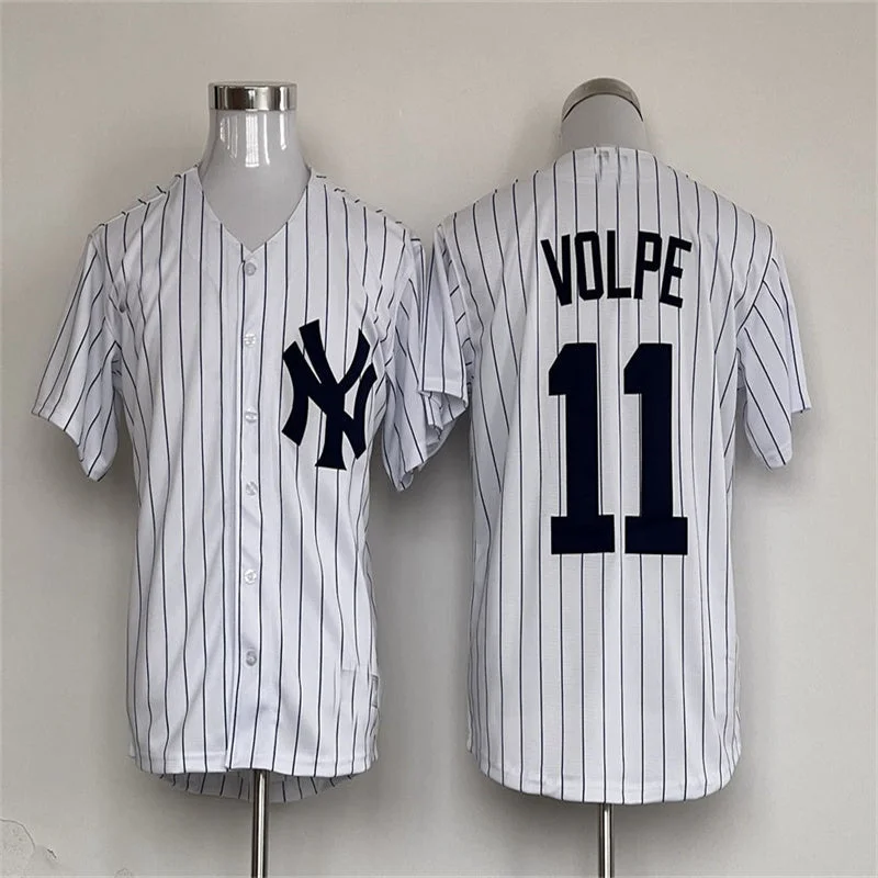 New York Yankees #11 Anthony Volpe White Home Replica Player Name Jersey Baseball Jerseys-NBA Fan Favorite Jerseys -