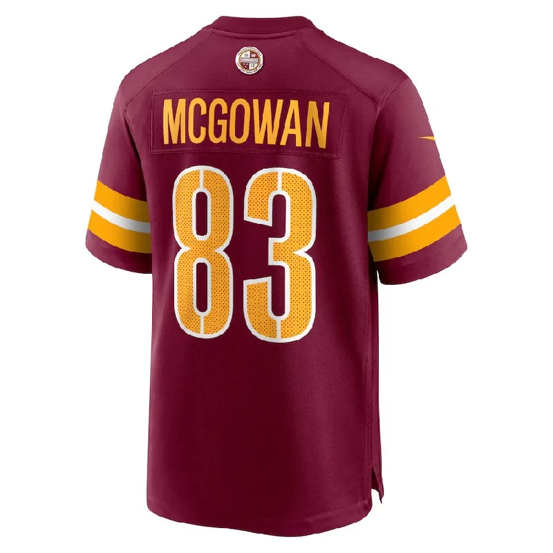 W.Commanders #83 Kyric Mcgowan Burgundy Player Game Jersey Stitched American Football Jerseys-NFL Customizable Football Jerseys -