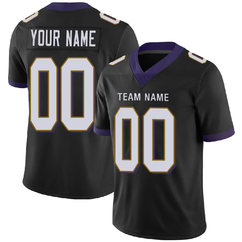 Custom B.Raven Men's American Black Vapor Limited Stitched Football Jersey-NBA Summer League Jerseys -