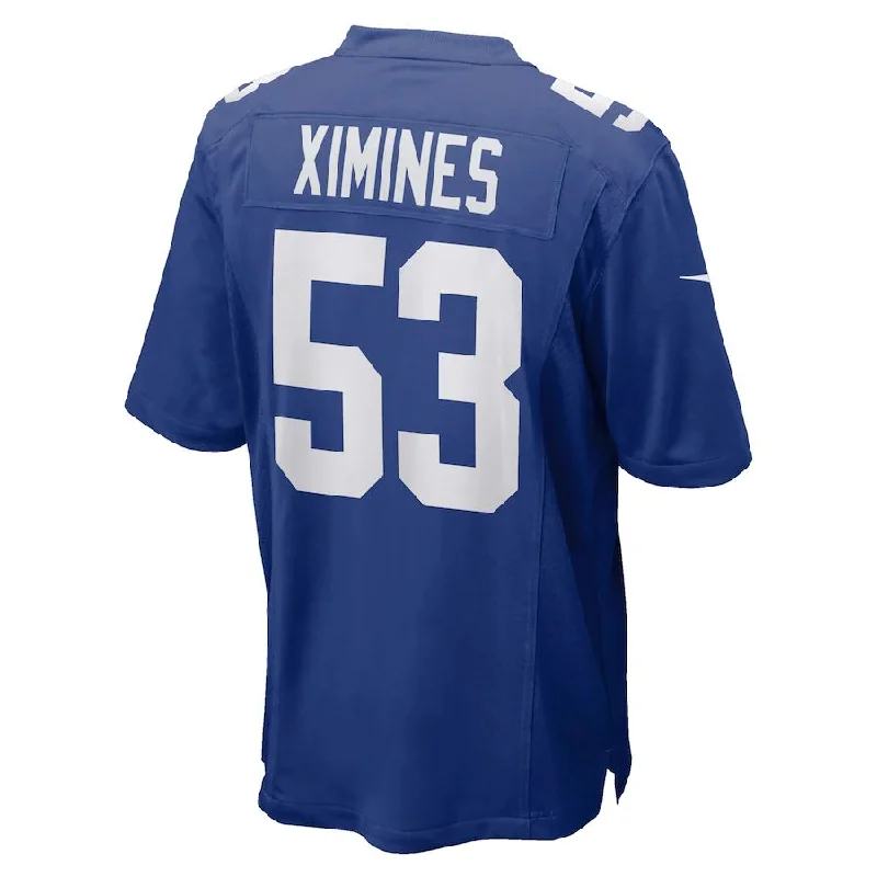 NY.Giants #53 Oshane Ximines Royal Game Jersey Stitched American Football Jerseys-NFL Stadium Jerseys -