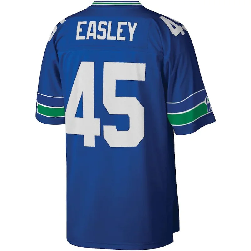 S.Seahawks #45 Kenny Easley Kenny Easley Mitchell & Ness Royal Legacy Replica Jersey Stitched American Football Jerseys-NFL Sideline Jerseys -