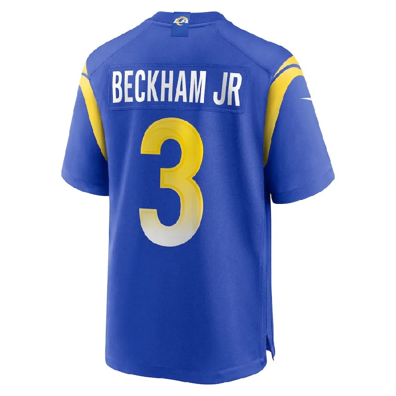 LA.Rams #3 Odell Beckham Jr. Royal Super Bowl LVI Game Patch Jersey Stitched American Football Jerseys-NFL Breast Cancer Awareness Jerseys -