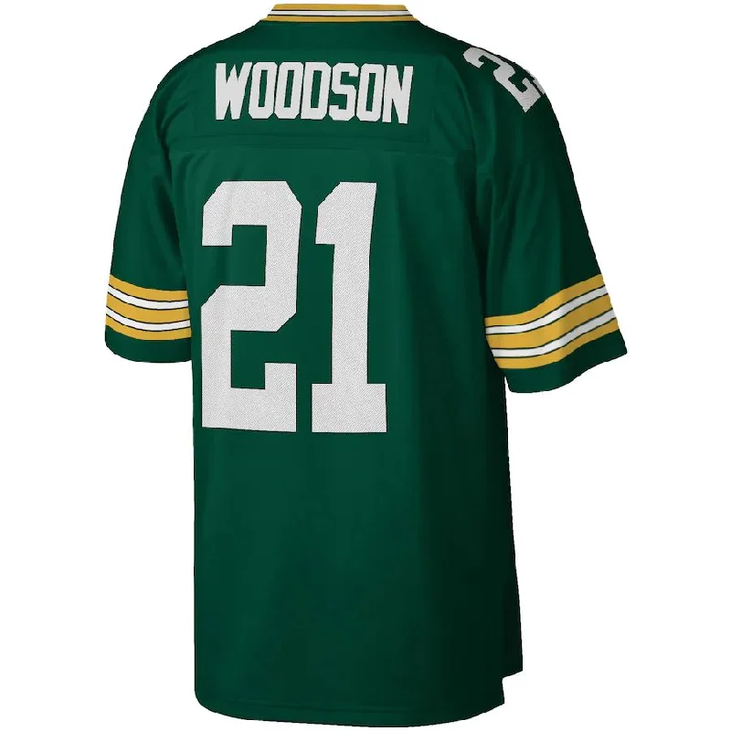 GB.Packers #21 Charles Woodson Mitchell & Ness Green 2010 Legacy Replica Jersey Stitched American Football Jerseys-NFL Replica Team Jerseys -