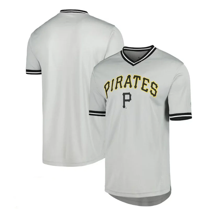 Pittsburgh Pirates V-Neck Jersey - Gray Baseball Jerseys-NBA Nike Jerseys -