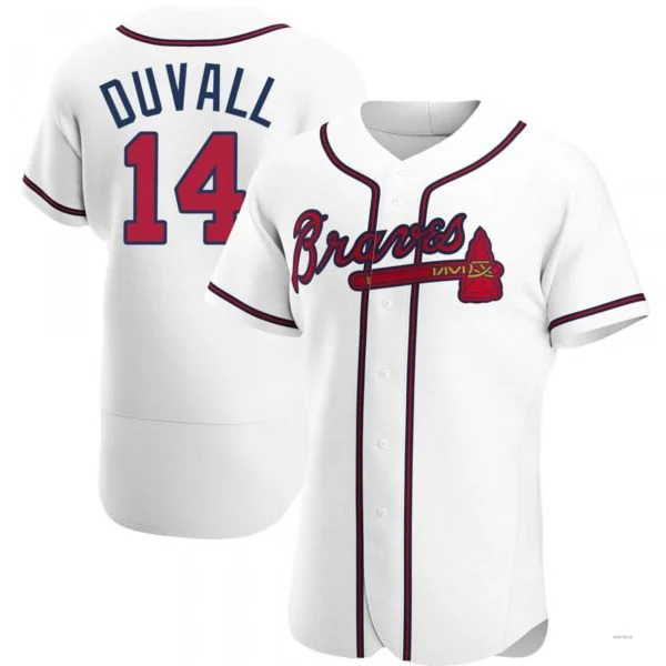 Atlanta Braves #14 Adam Duvall White Home Jersey Stitches Baseball Jerseys-NBA Jordan Brand Jerseys -