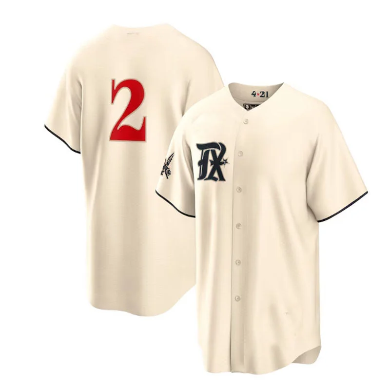 Texas Rangers #2 Marcus Semien Cream 2023 City Connect Replica Player Jersey Baseball Jerseys-NBA Customizable Jerseys -