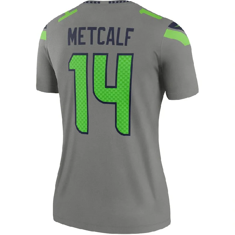 S.Seahawks #14 DK Metcalf Gray Inverted Legend Jersey Stitched American Football Jerseys-NFL Autographed Jerseys -