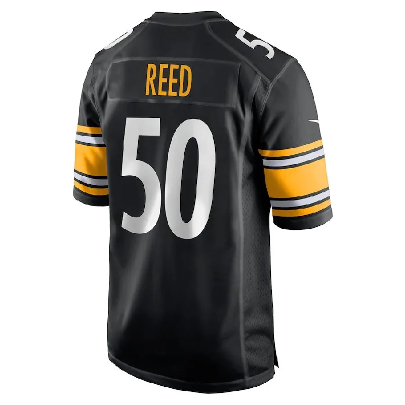 P.Steelers #50 Malik Reed Black Game Player Jersey Stitched American Football Jerseys-NFL Super Bowl Jerseys -