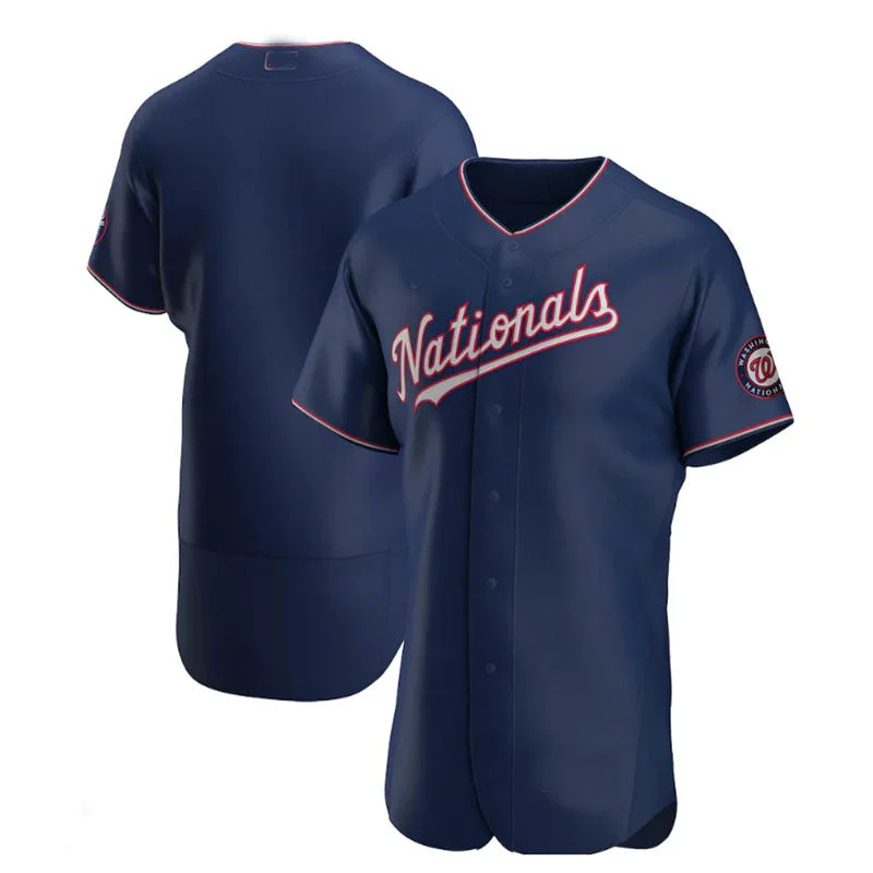 Washington Nationals Alternate Authentic Team Jersey - Navy Baseball Jerseys-NBA Big & Tall Jerseys -