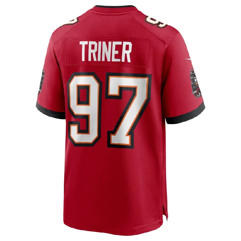 TB.Buccaneers #97 Zach Triner Red Game Jersey Stitched American Football Jerseys-NFL Sideline Gear Jerseys -