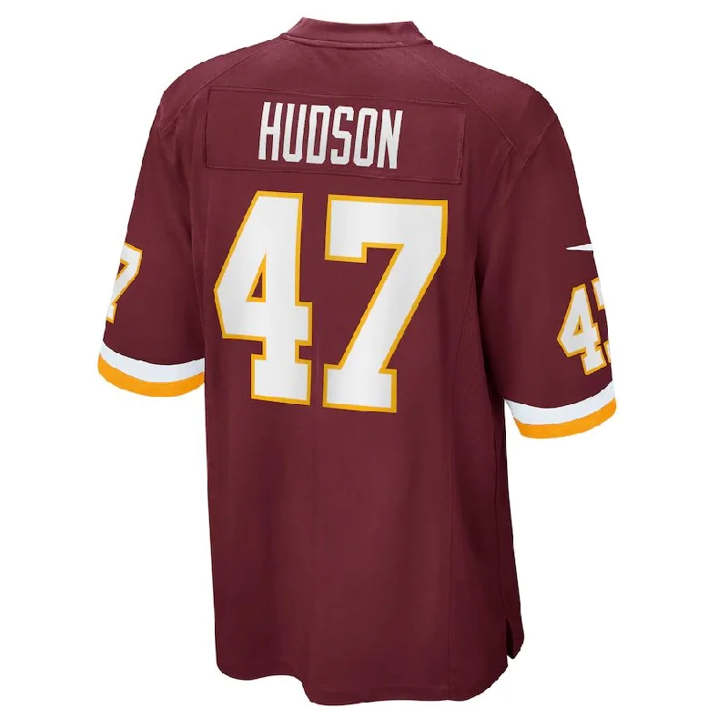 W.Football Team #47 Khaleke Hudson Burgundy Game Player Jersey Stitched American Football Jerseys-NFL Limited Edition Jerseys -