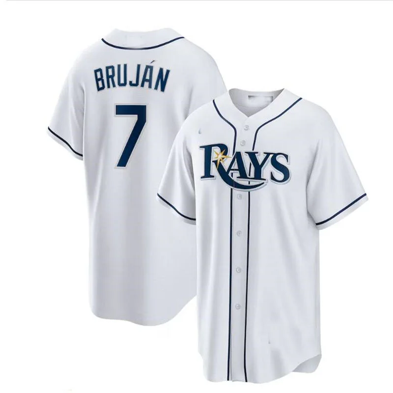 Tampa Bay Rays #7 Vidal Bruján Home Replica Player Jersey - White Baseball Jerseys-NBA Swingman Jerseys -