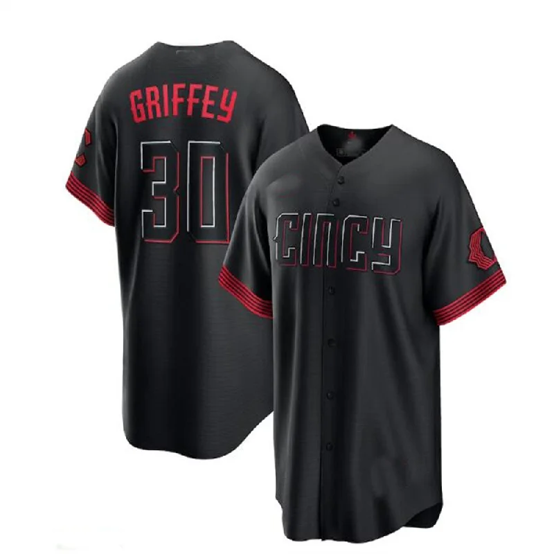 Cincinnati Reds #30 Ken Griffey Jr. 2023 City Connect Replica Player Jersey - Black Baseball Jerseys-NBA Player Name & Number Jerseys -