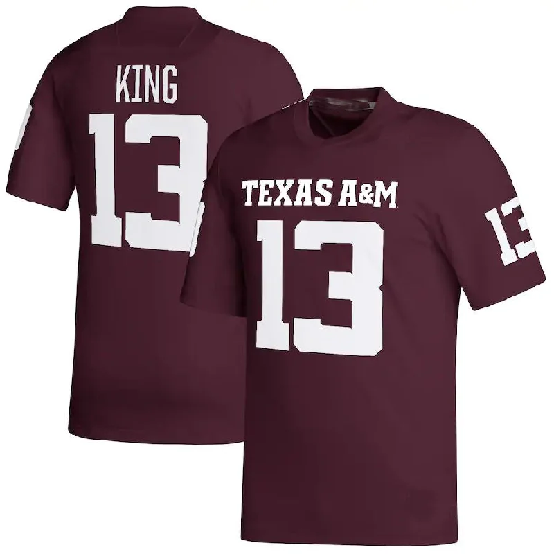 T.A&M Aggies #13 Haynes King NIL Replica Football Jersey Maroon Stitched American College Jerseys-NBA Hardwood Classics Jerseys -