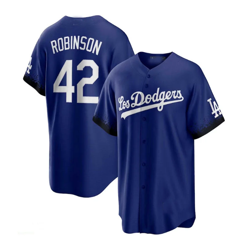 Los Angeles Dodgers #42 Jackie Robinson City Connect Replica Player Jersey - Royal Baseball Jerseys-NBA Icon Edition Jerseys -