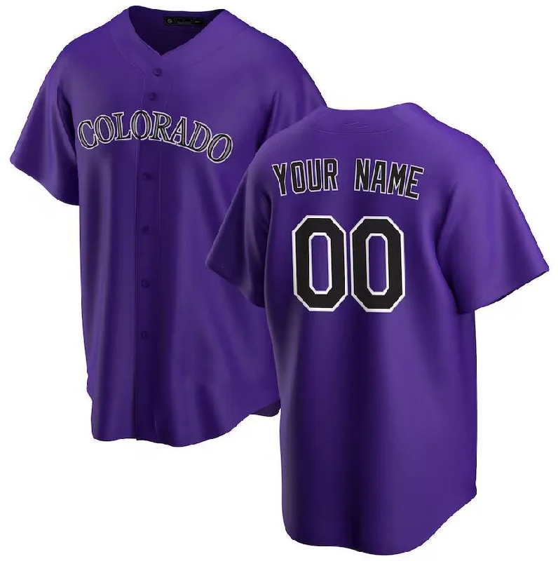 Custom Colorado Rockies Purple Alternate Authentic Custom Jersey Baseball Jerseys-NBA Home & Away Jerseys -