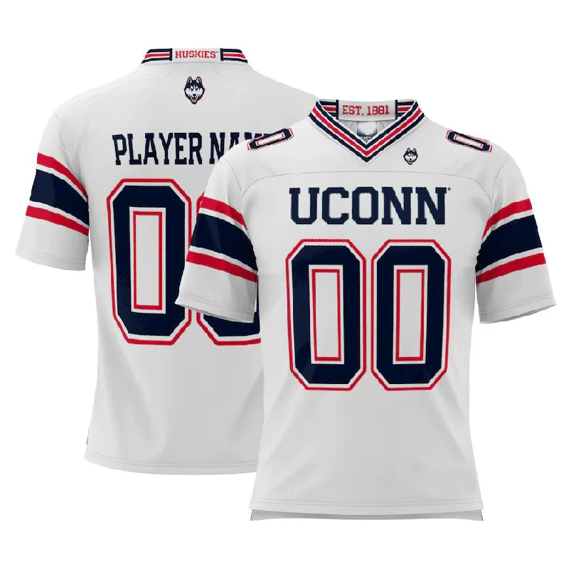 Custom U.Huskies ProSphere NIL Pick-A-Player Football Jersey White Stitched American College Jerseys-NBA College Throwback Jerseys -