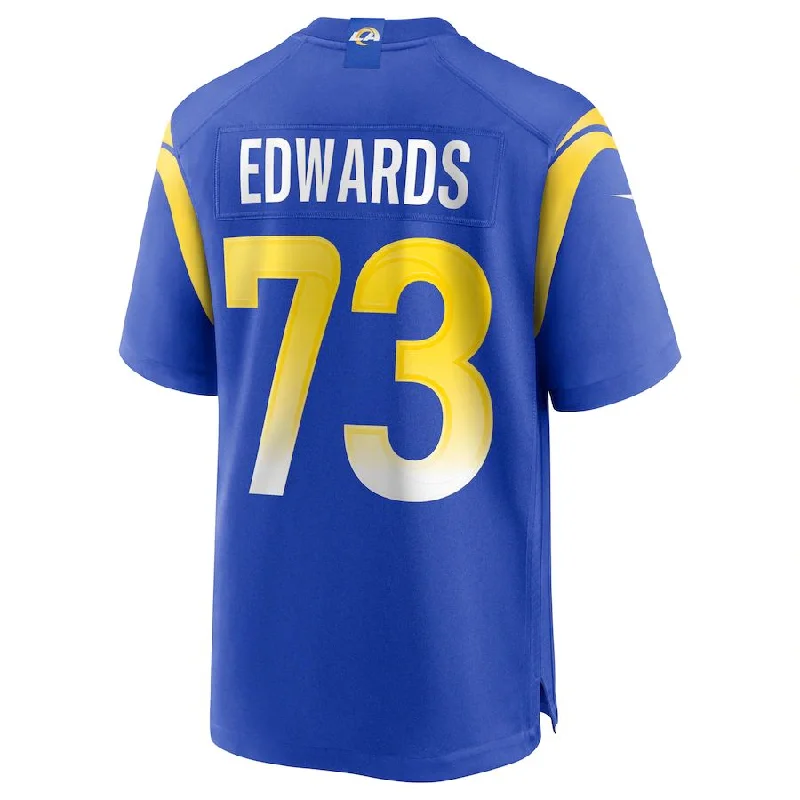 LA.Rams #73 David Edwards Royal Game Jersey Stitched American Football Jerseys-NFL Color Rush Jerseys -